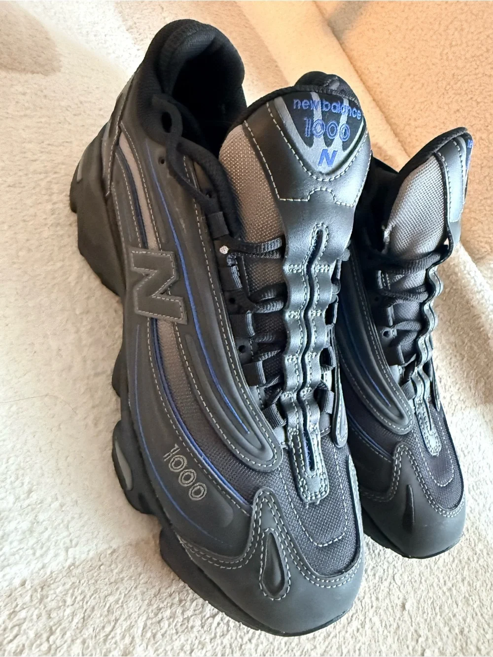 New! New Balance 1000 Dark Grey Royal Blue Men's Sneakers